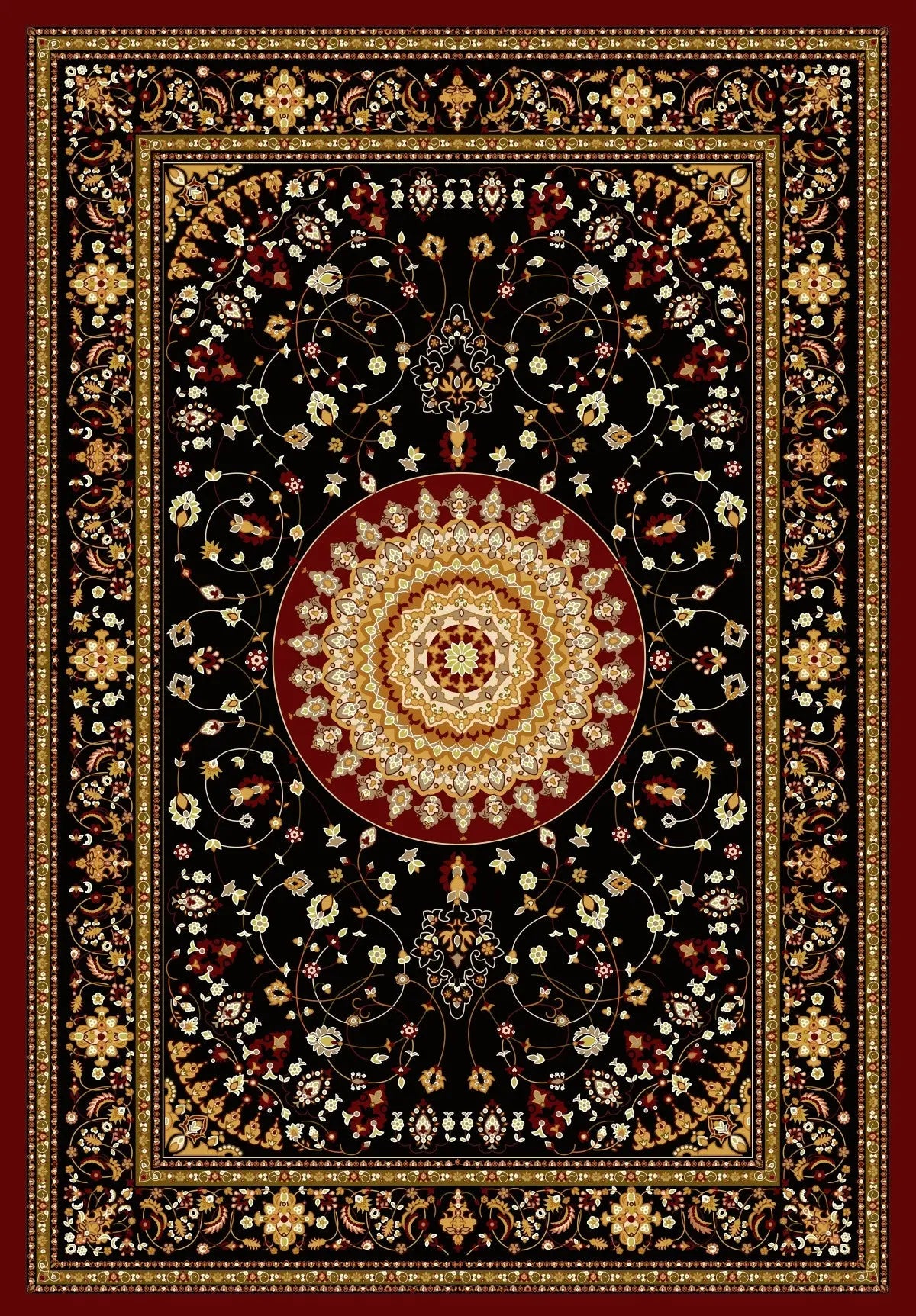 OS 06 Persian Style Premium Quality Anti slip Floor Rug - Super Outlets - Super Outlets