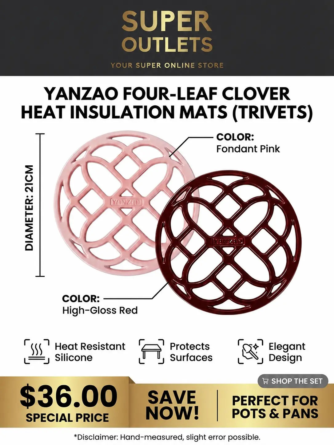 21cm Silicone Trivet – Heat-Resistant Pot Mat Super Outlets