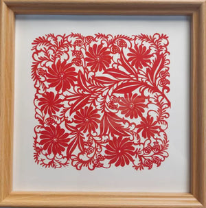 Blooming Prosperity Paper Cutting Art | Handmade Chinese Floral Wall Decor - Super Outlets