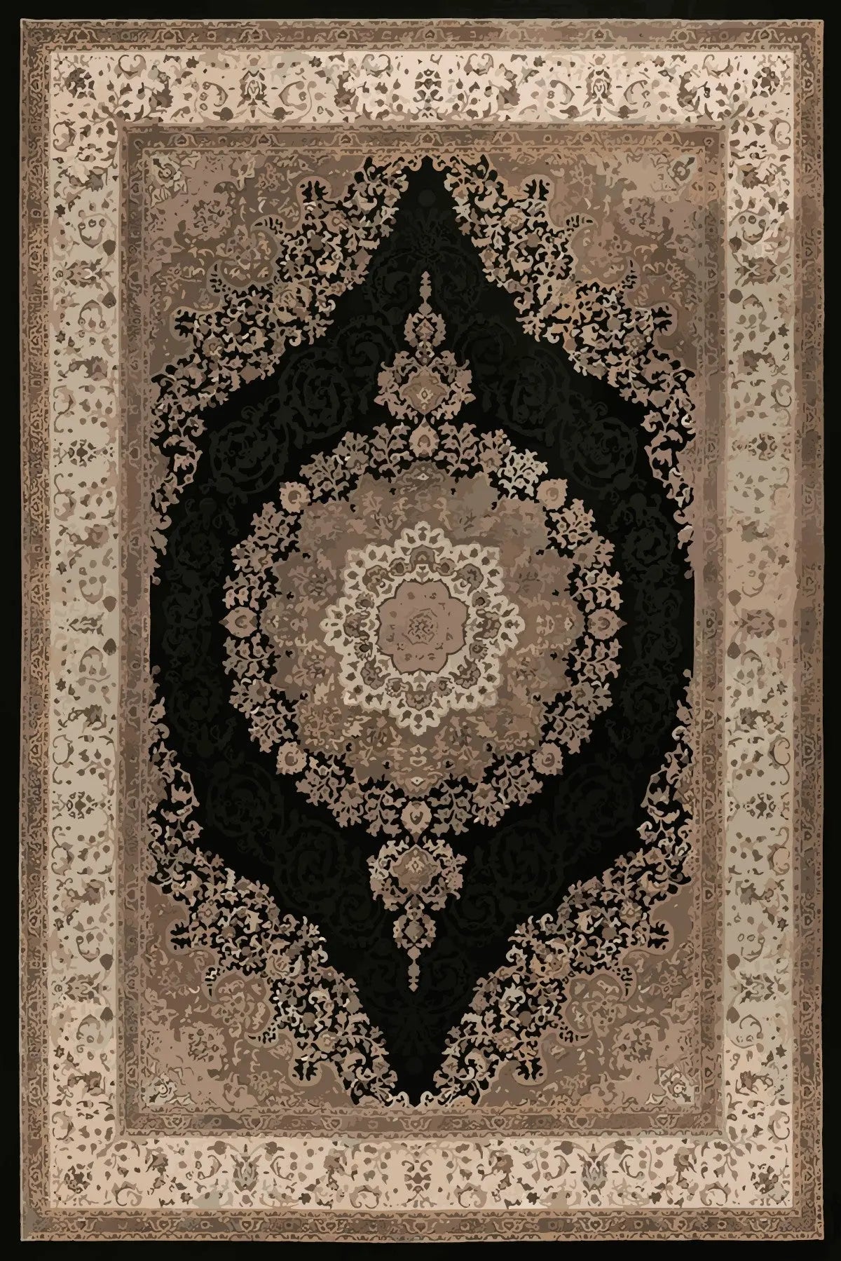 OS 17 Persian Style Premium Quality Anti slip Floor Rug - Super Outlets - Super Outlets