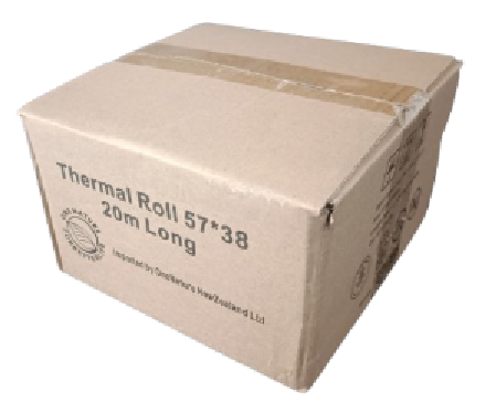 Double Length Thermal Paper Rolls 57mm x 38mm 20m POS Receipt Paper 50 Rolls Carton Hearttex