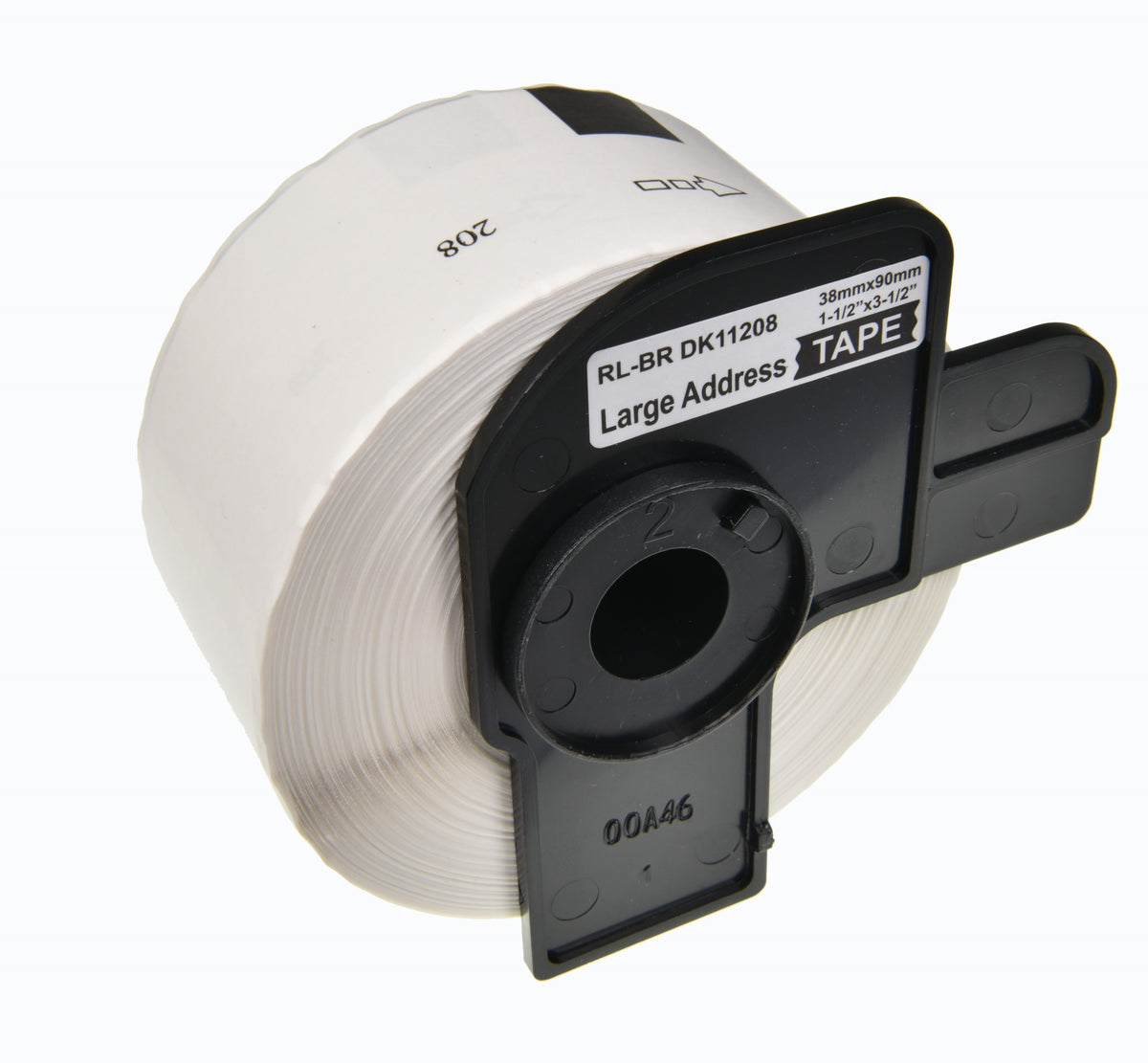 Compatible Brother DK-11208 Address Label Roll - 38 x 90mm - Black on White - AS-BDK11208