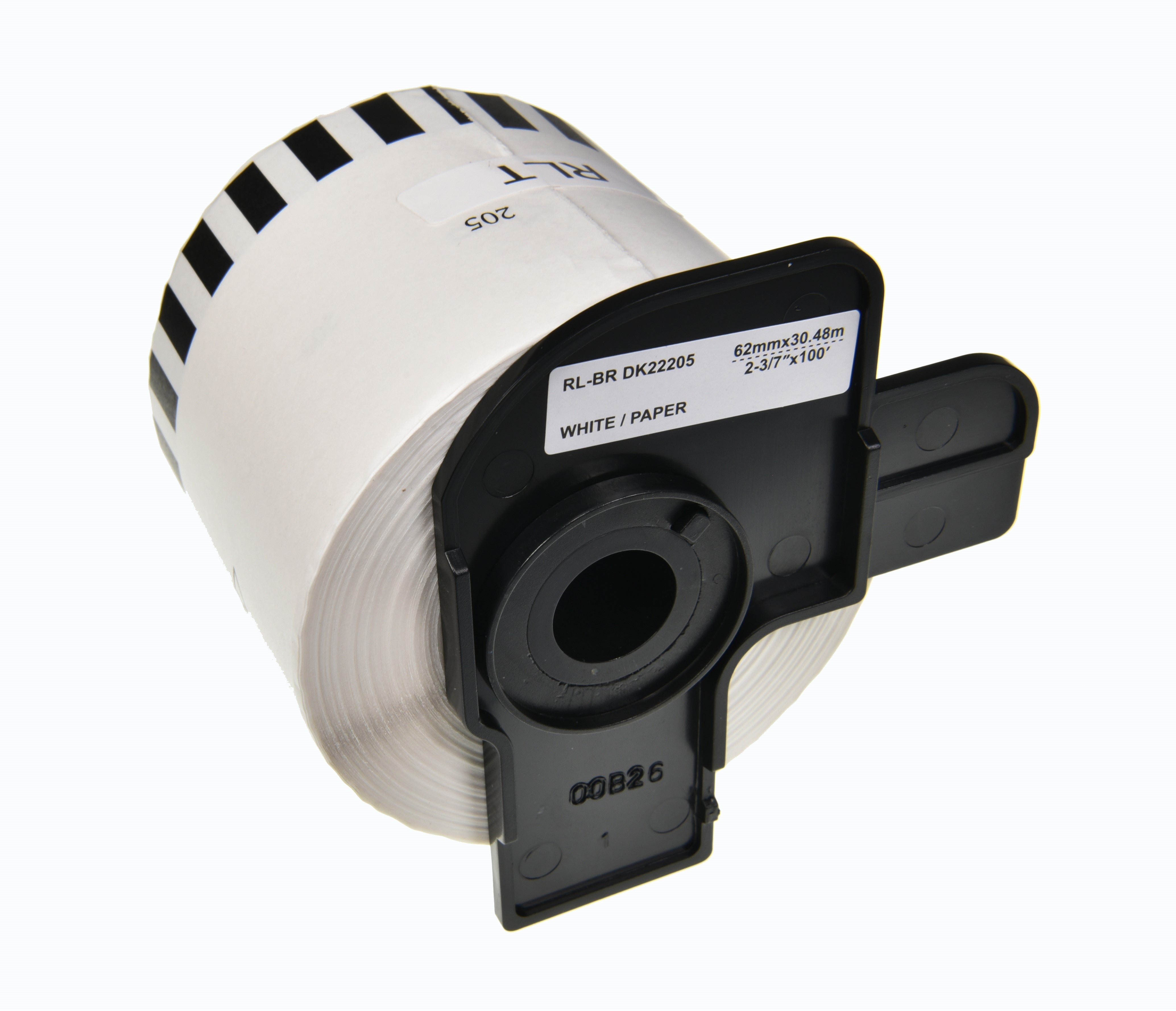 Compatible Brother DK-22205 Continuous Label Roll - 62mm x 30.48m - Black on White - AS-BDK22205