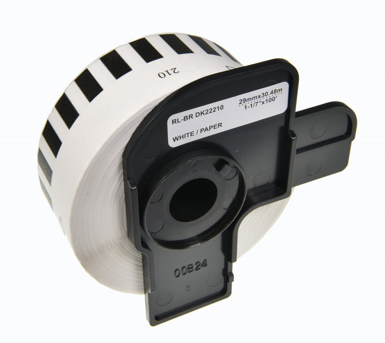 Compatible Brother DK-22210 Continuous Label Roll - 29mm x 30.48m - Black on White - AS-BDK22210