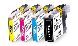 Compatible Brother LC233 Ink Cartridge Value Pack - Black Cyan Magenta Yellow - AS-BR233VP