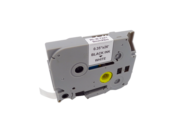 Compatible Brother TZE221 Label Tape - Black on White - 9mm x 8m - AS-BTZE221