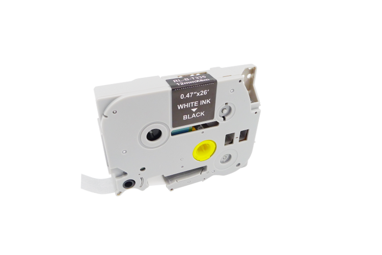 Compatible Brother TZE335 Label Tape - White on Black - 12mm x 8m - AS-BTZE335