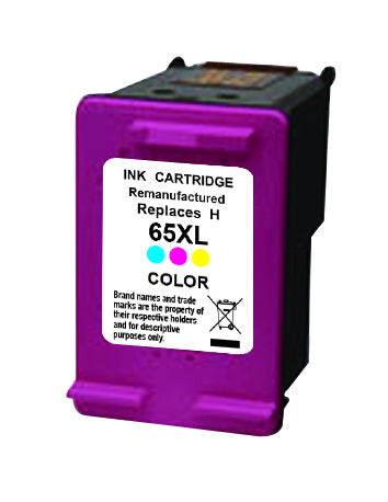 Remanufactured HP 65XL Tri-Colour Ink Cartridge - Chip Reads Ink Level - AS-H65CXL