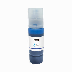 Compatible Epson T664 EcoTank Cyan Ink Bottle - AS-T664C
