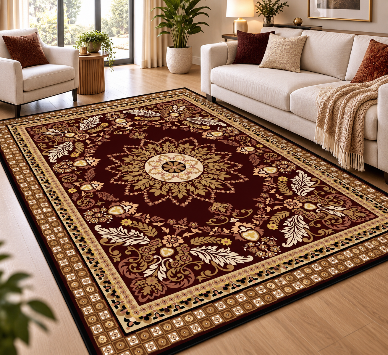MO 07 Luxury Faux Cashmere Non-Slip Area Rug The Carpet Maker