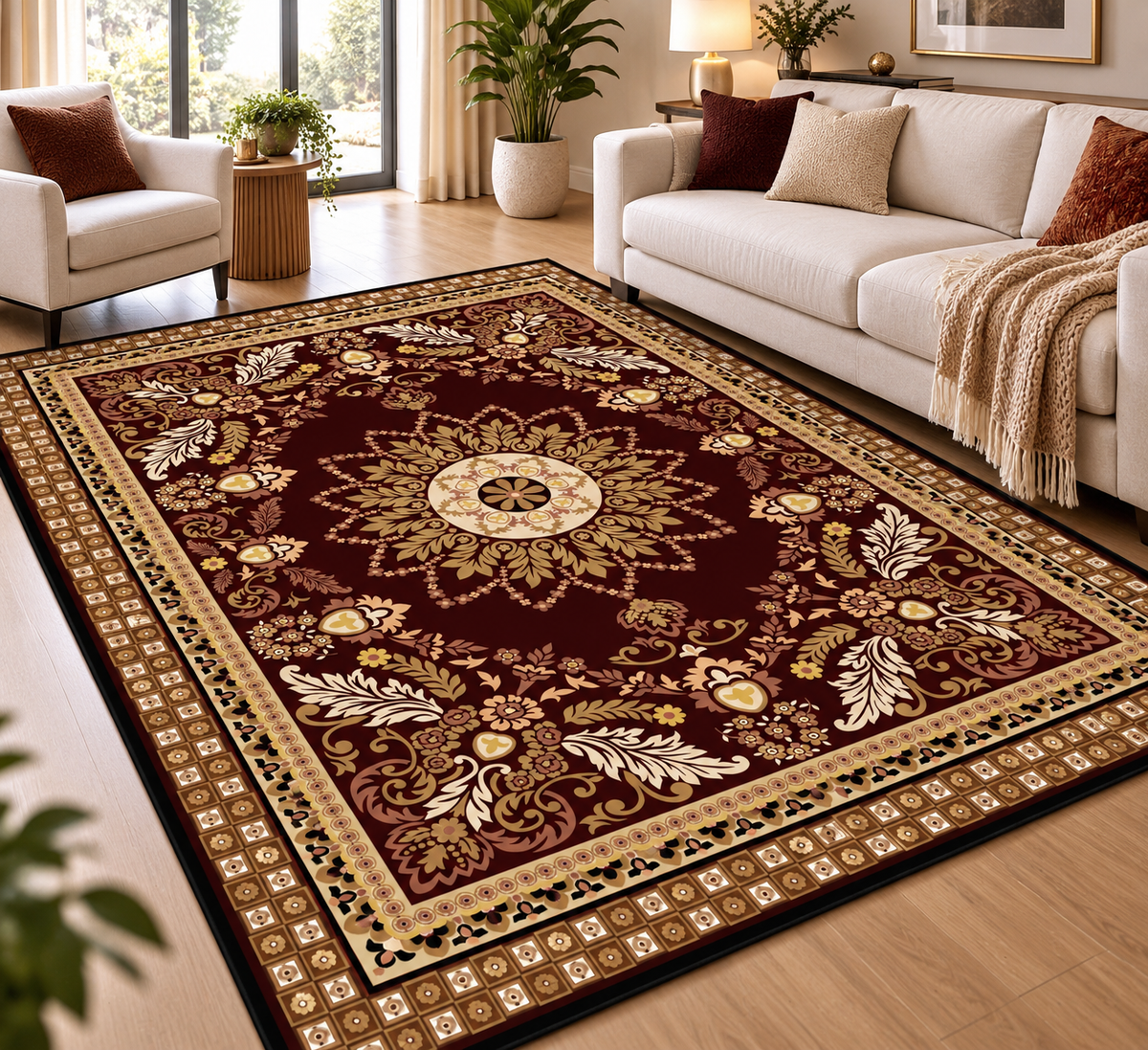 MO 07 Luxury Faux Cashmere Non-Slip Area Rug The Carpet Maker