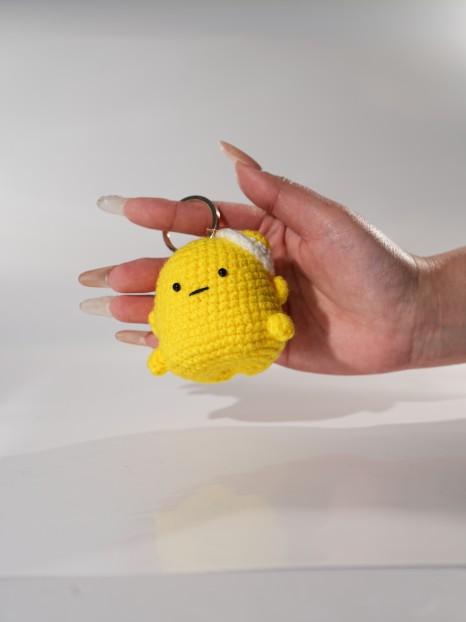 Handmade Fried Egg Crochet Toy | Cute DIY Breakfast Plush Charm - Super Outlets