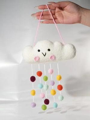 Handmade Cloud Crochet Toy | Cute Rainbow Hanging Plush Charm - Super Outlets