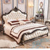X06 European Luxurious Black and White Tufted Rococo 7 Pieces Bedroom Set
