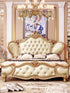 3098 French Prince Champagne Nappa Leather with Gold Frame Bedroom Set Heyday furniture