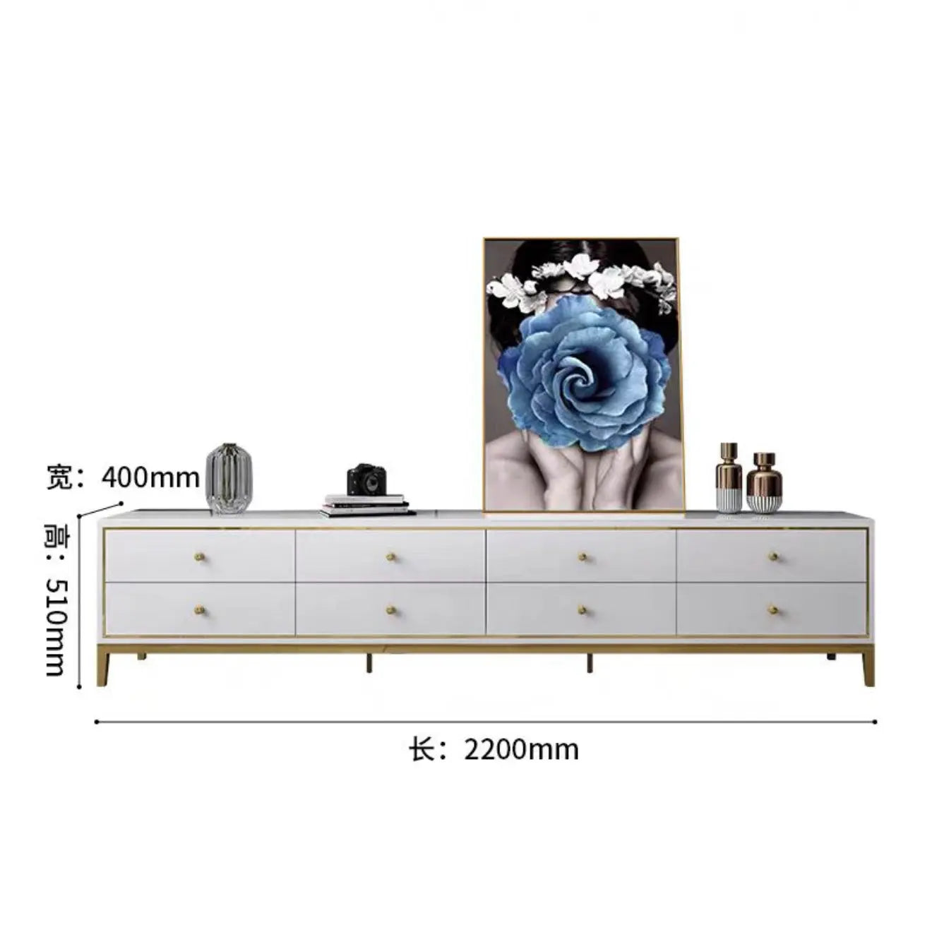 702 Modern Coffee Table and TV Cabinet Set with Tempered Glass Top Heyday furniture