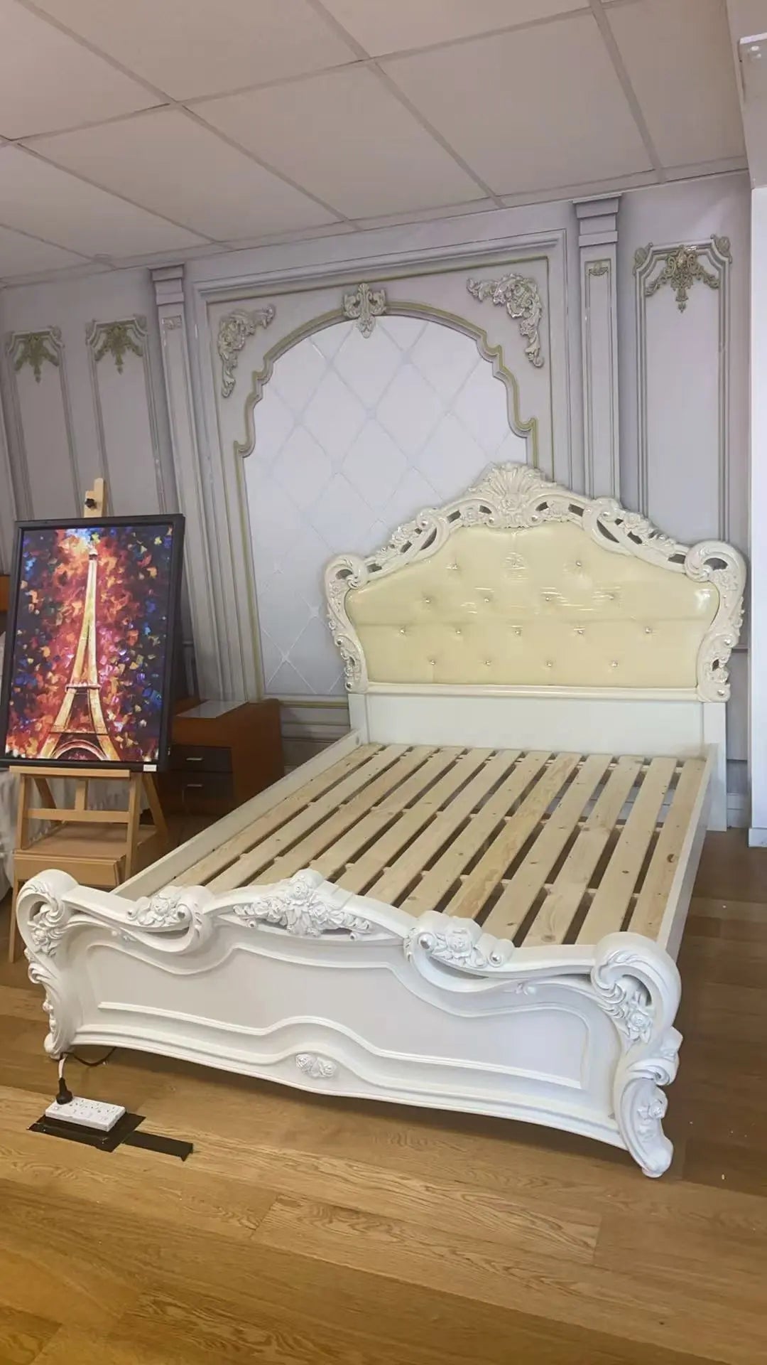 X01 Carved Bed Footboard 7 Pieces Bedroom Set Heyday furniture