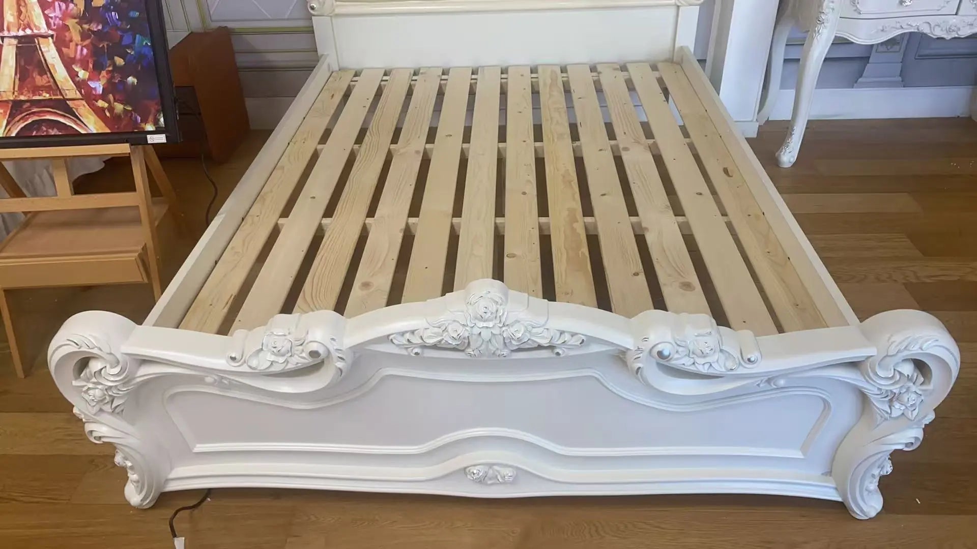 X01 Carved Bed Footboard 7 Pieces Bedroom Set Heyday furniture