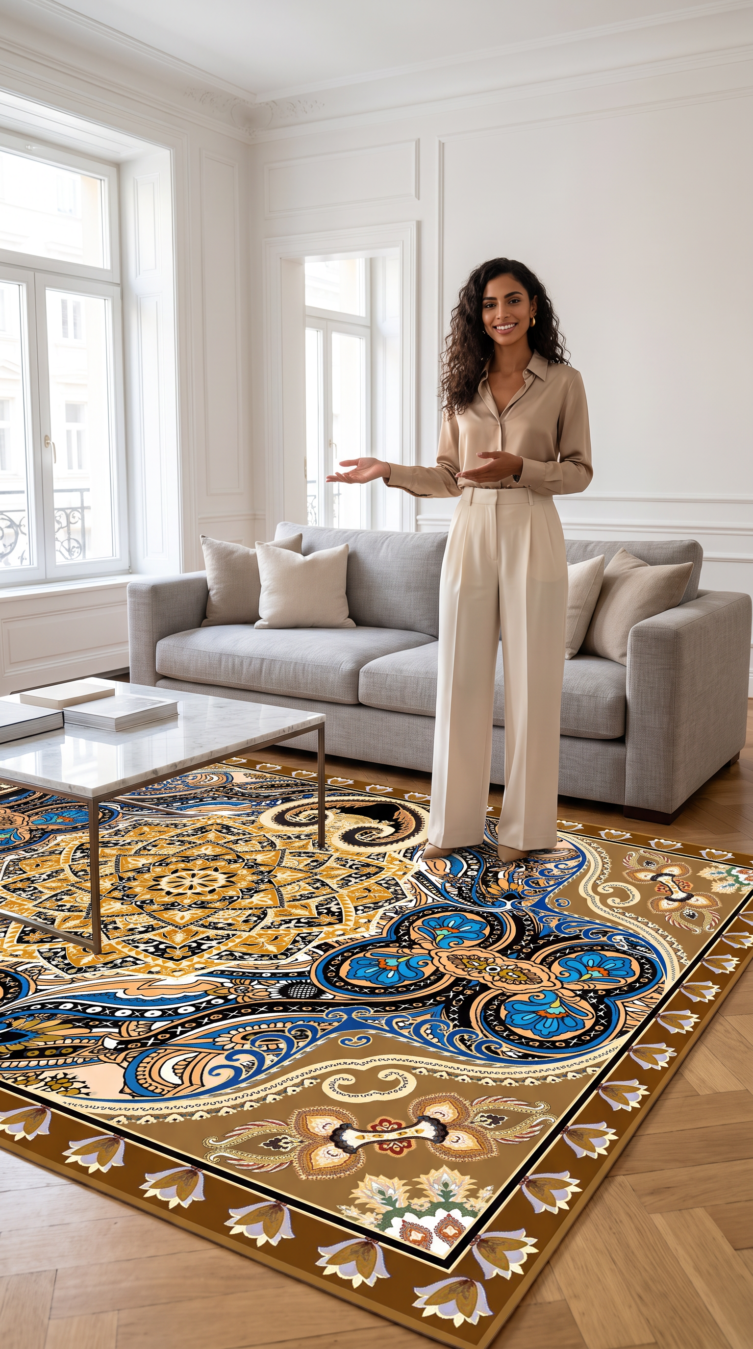 MO 01 Luxury Faux Cashmere Non-Slip Rug The Carpet Maker
