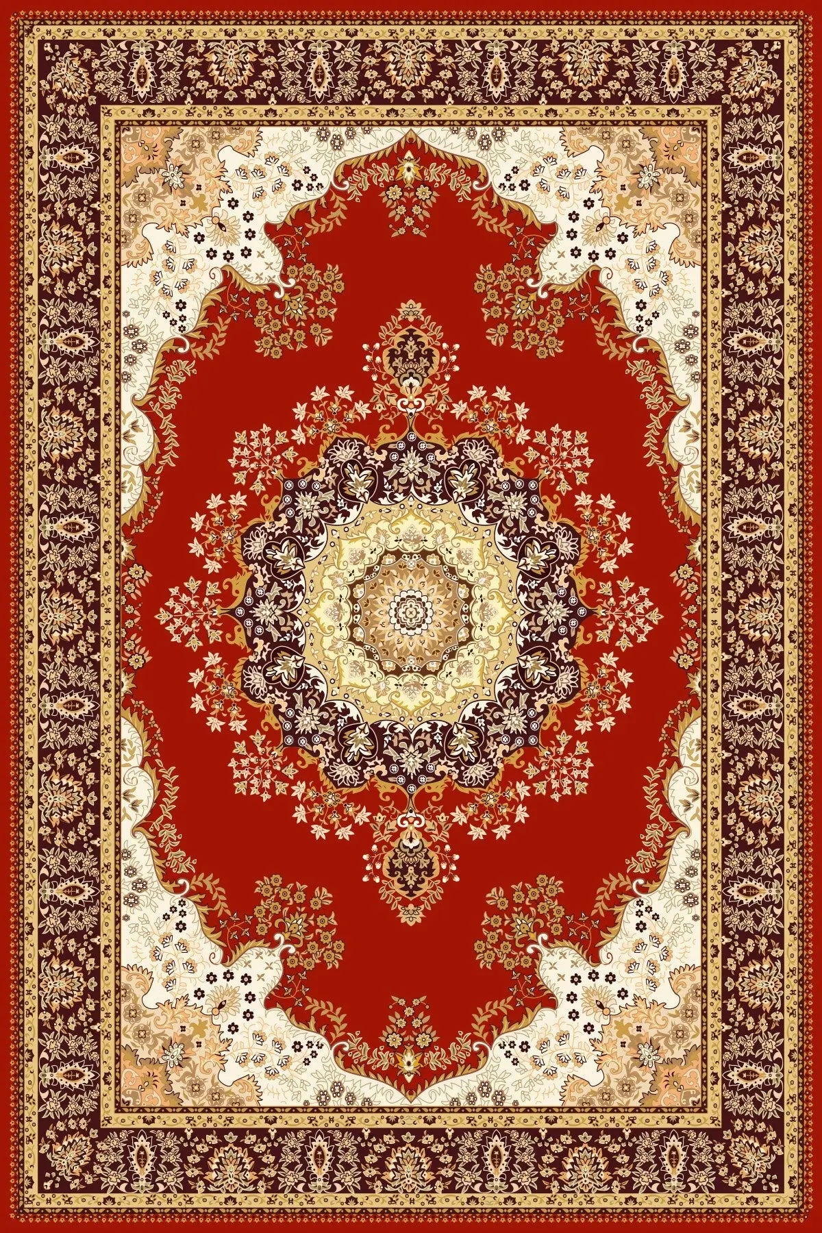 OS 07 Persian Style Premium Quality Anti slip Floor Rug - Super Outlets - Super Outlets
