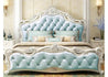 X01 Luxury Vintage Blue/ White Frame Royal Bed - Super Outlets