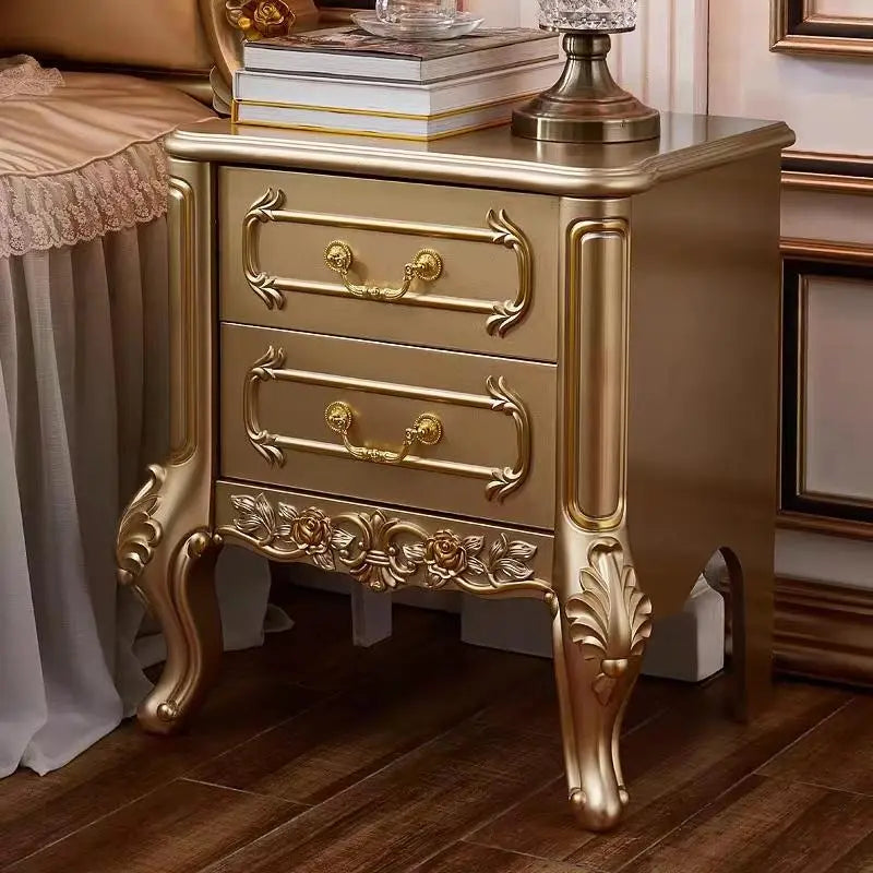 3058 - Luxury Gold Frame Royal 7 Pieces Bedroom Set - Super Outlets