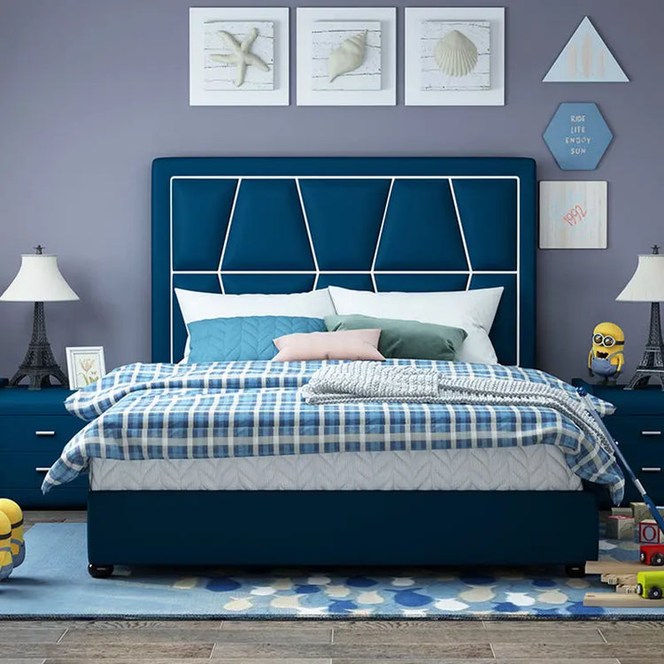 B01 Kids Luxury Dark blue Headboard bedroom set - Super Outlets