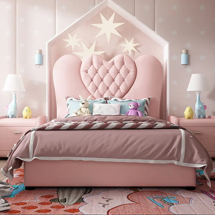 B88 Kids Pinky heart headboard  bedroom set - Super Outlets