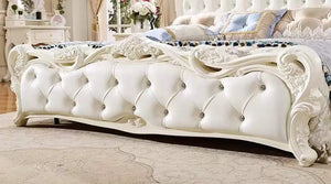 X15 Luxury Vintage White frame/White Leather Royal Bed - Super Outlets