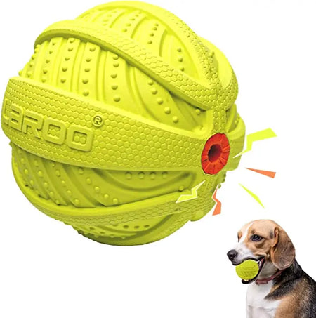 LaRoo Squaker Dog Ball Sound Toy Durable Fetch Interactice Chew Toys Vocal Walnut 9CM\3.5inch Laroo