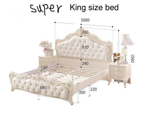X01 Luxury Vintage Champagne Yellow/ Gold Frame Royal Bed - Super Outlets