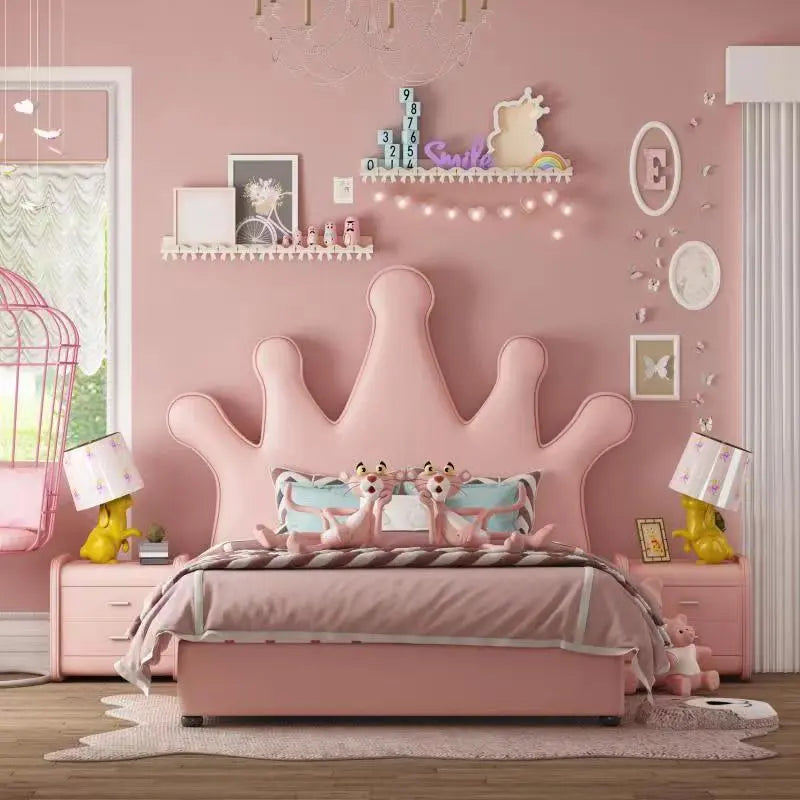 B17 Pink Princess Crown board Kids bedroom set Enzo Kids Furniture