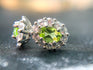 Handmade Natural Peridot Gemstones s925 Silver Earrings studs Yorkerla Jewellery