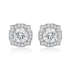 1.2 total carats Earrings with 925 Silver Moissanite Stone Yorkerla Jewellery