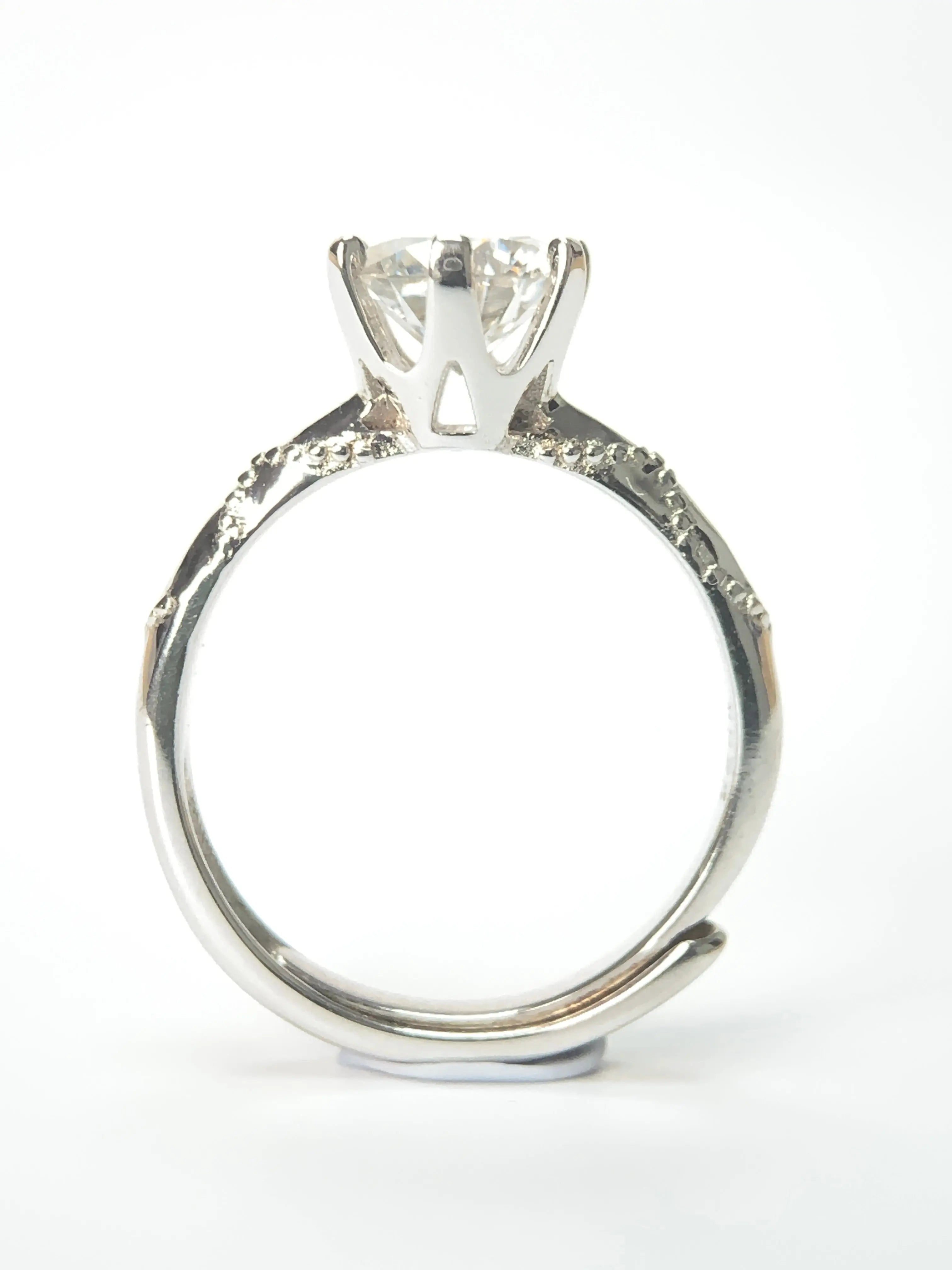 1 Carat Promise 925 Silver Moissanite Stone Ring