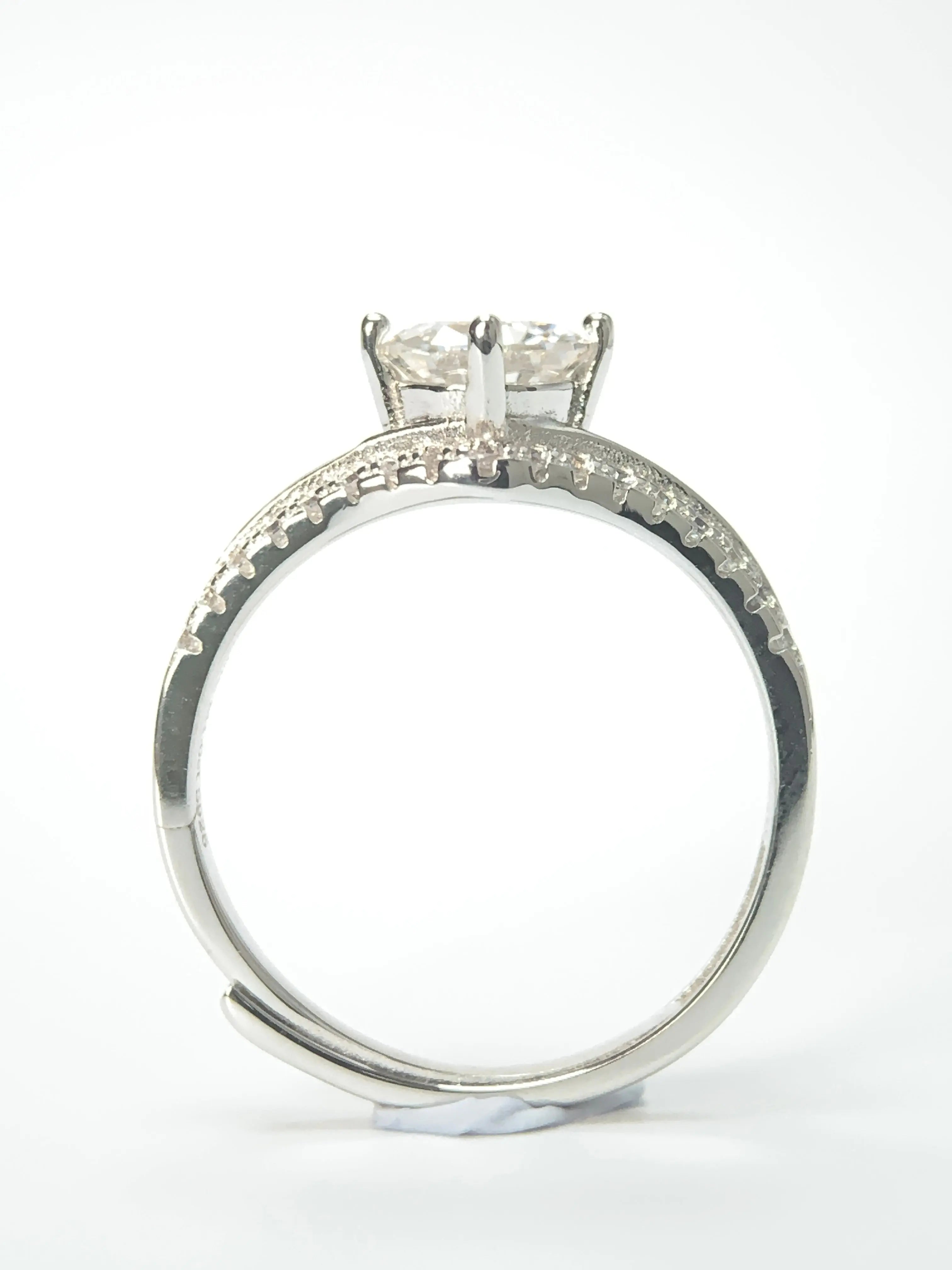 1 Carat Princess Crown 925 Silver Moissanite Stone Ring Yorkerla Jewellery