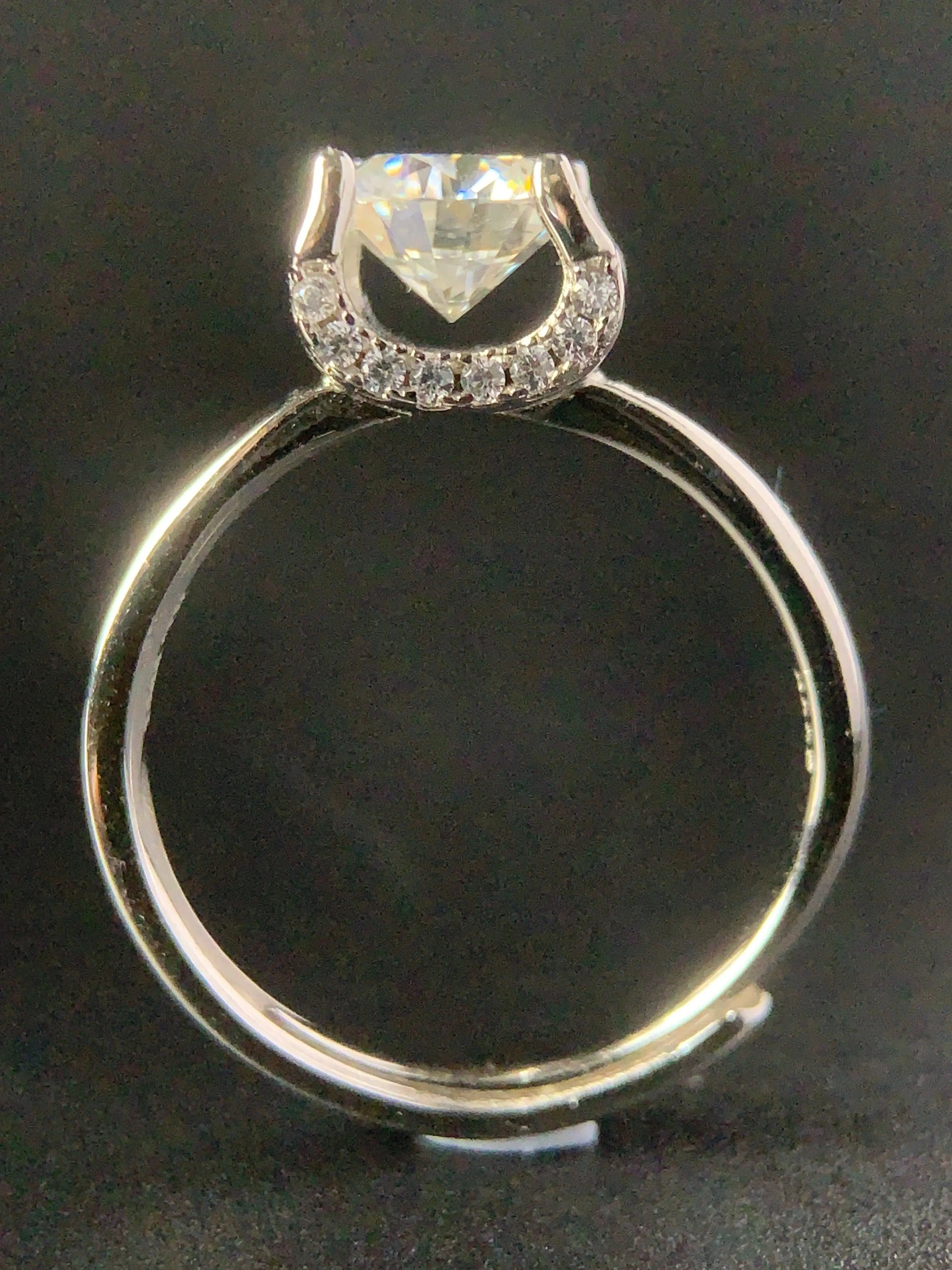 1 Carat Princess Square 925 Silver Moissanite Stone Ring Yorkerla Jewellery