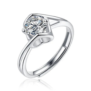 1 Carat Kiss of an Angel 925 Silver Moissanite Stone Ring Yorkerla Jewellery
