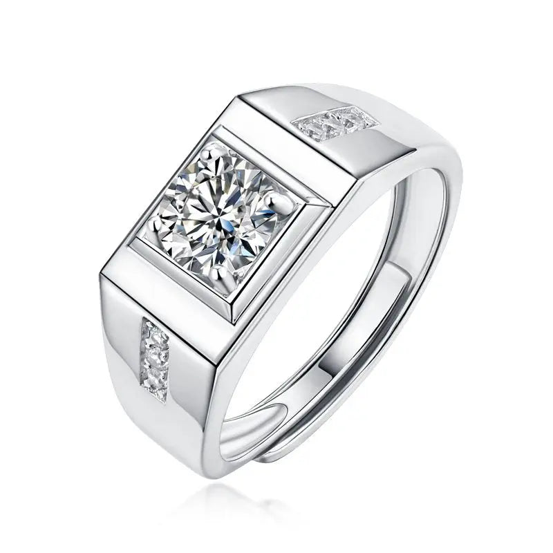 1 Carat Square Diamond Men's Ring laboratory-created & 925 Silver Yorkerla Jewellery