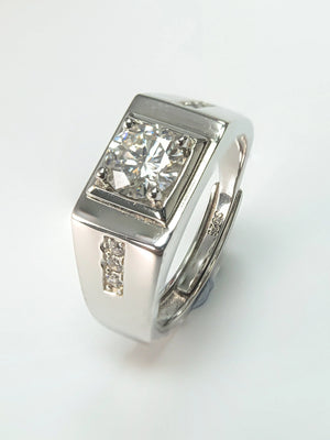 1 Carat Square Diamond Men's Ring laboratory-created & 925 Silver Yorkerla Jewellery