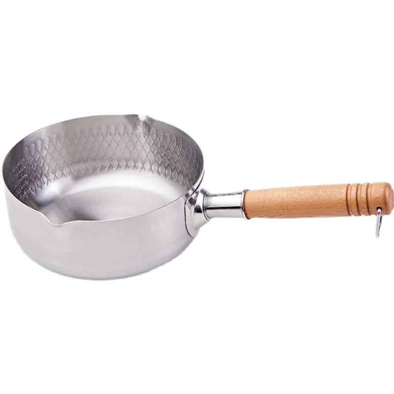MasterZ Stainless Steel Single Pot 18CM Wood Handle Scale Milk Pot Soup Boiled Noodles Flat Bottom C32080100 MasterZ 张小泉