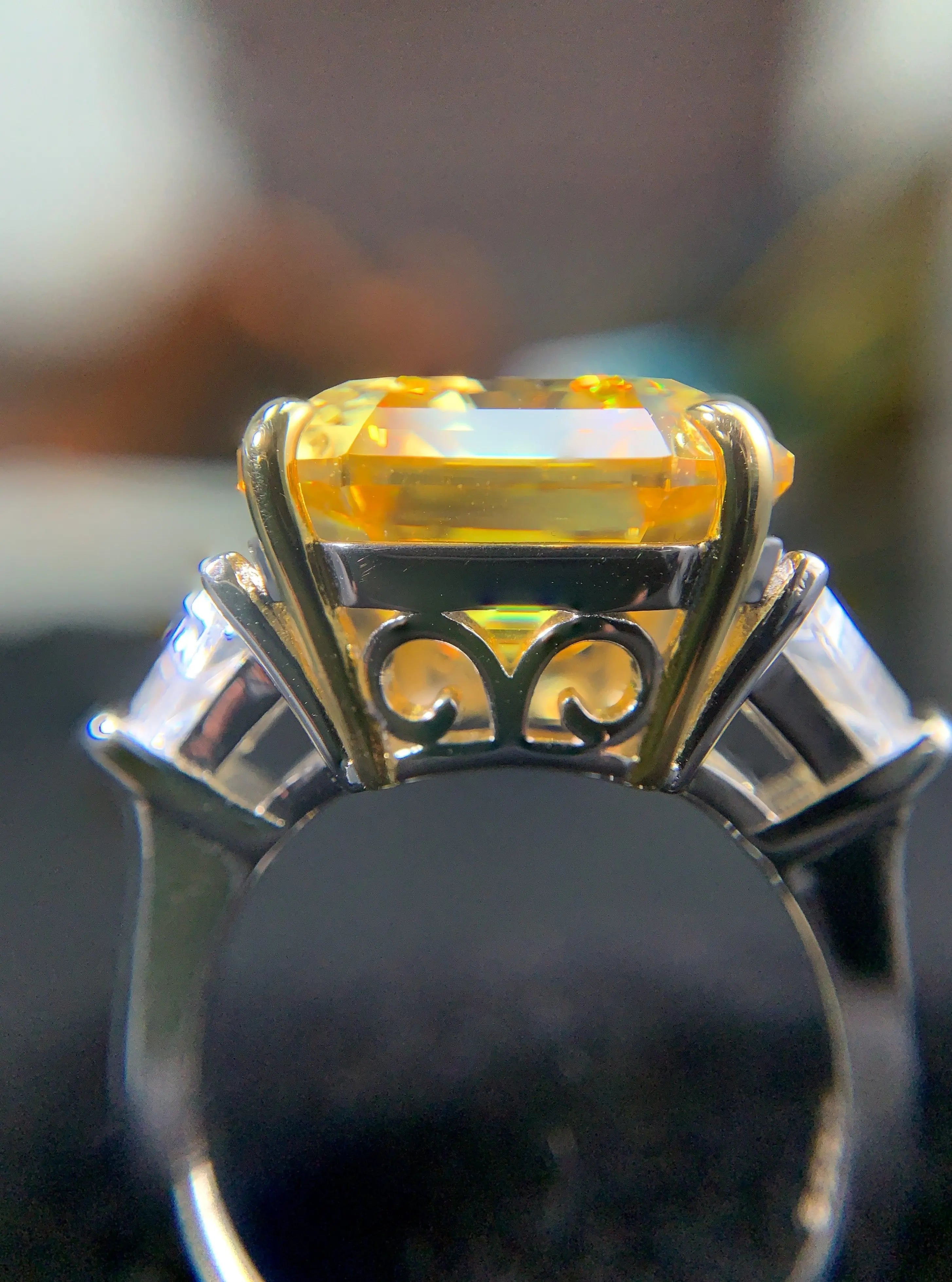 7-carat Canary Charm Lab-Created Yellow Dimond Ring Yorkerla Jewellery