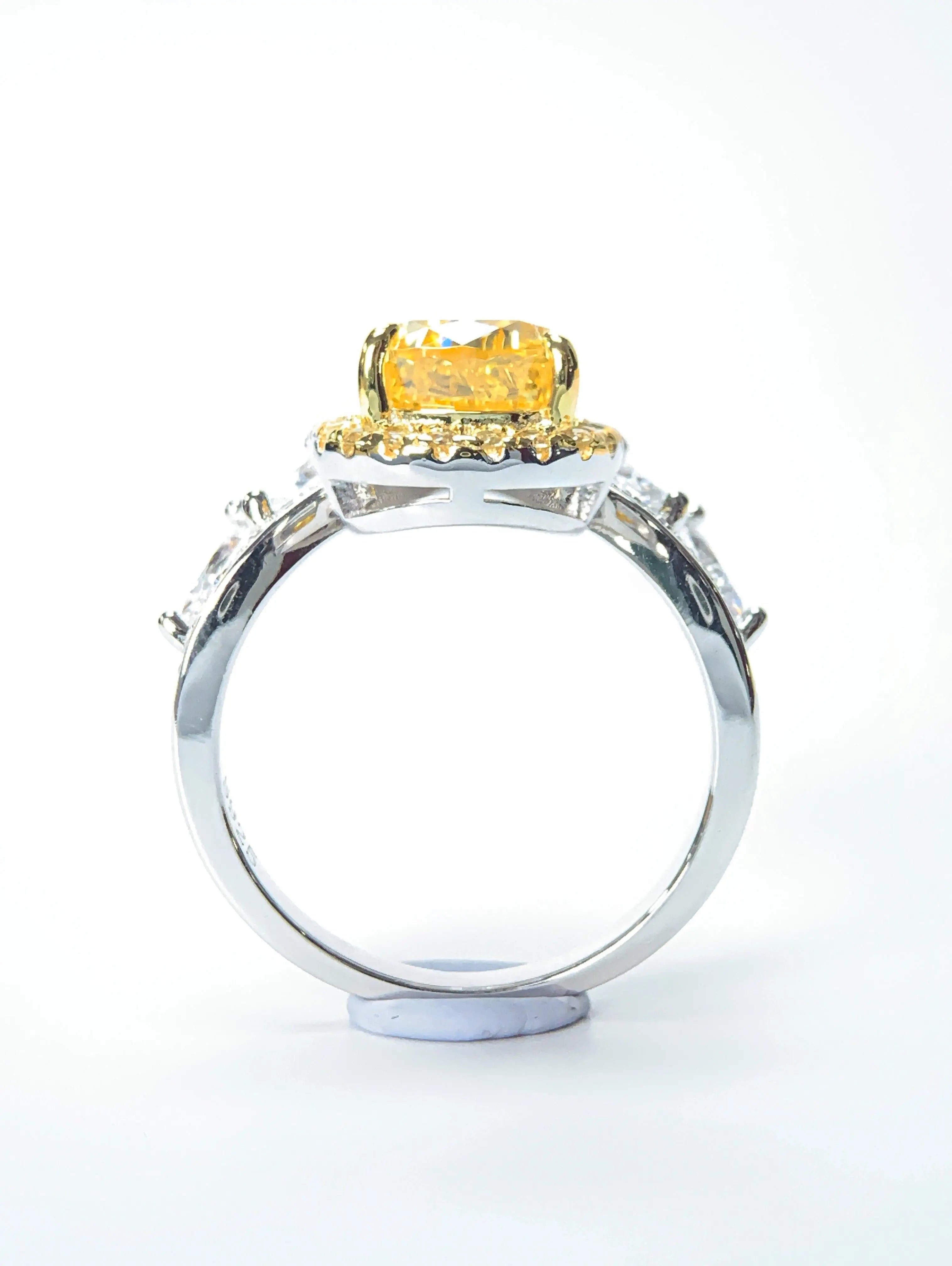Citrine Serenity Lab-Created Yellow Dimond Ring