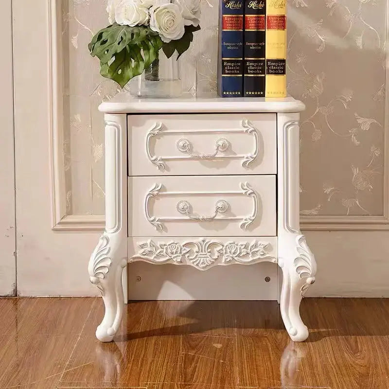 X01 Luxury Vintage Champagne Yellow/ White Frame Royal Bed - Super Outlets