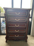 Brown/Red Wine Luxury Vintage Style five drawers tallboy Heyday furniture