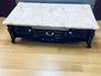 910 -Black/Gold Lining Classic Antique Style Mable Top Coffee Table & TV unit Lounge entertainment set Heyday furniture