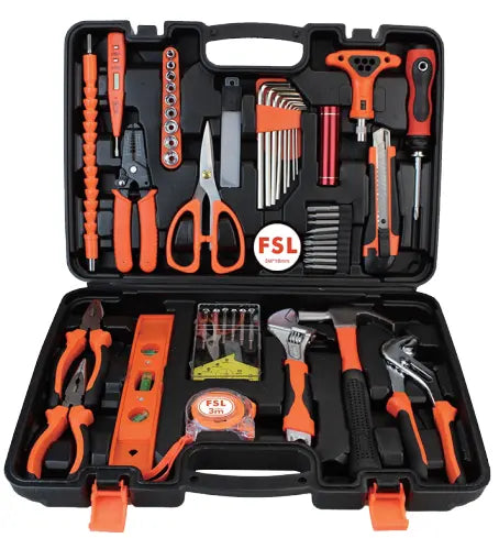 51 Pcs Household Multi-function Hand Tool Box Complete Set - Super